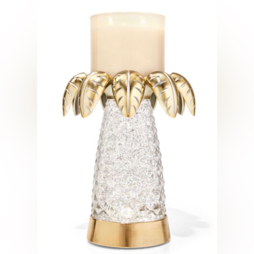 Water Globe Palm Tree 3 Wick Candle Holder